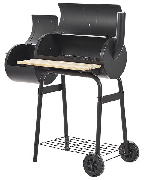 Faszén grill SATAH smokerrel Fém Fekete