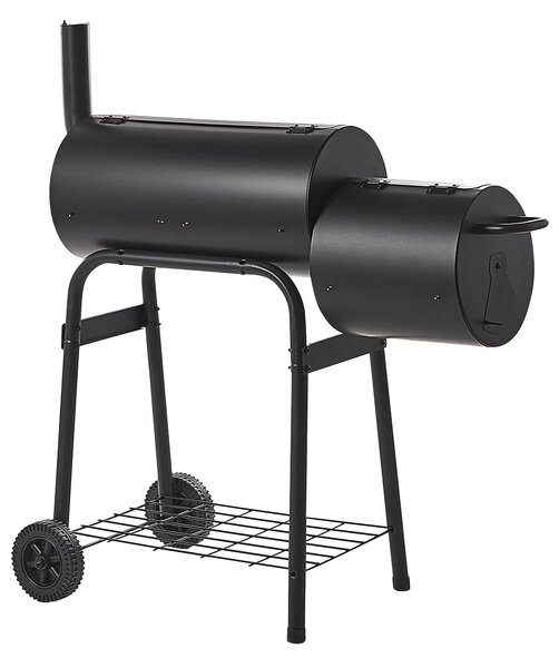 Faszén grill SATAH smokerrel Fém Fekete