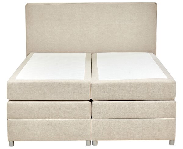 Boxspring ágy tárolóval MINISTER Világosbézs 160 x 200 cm