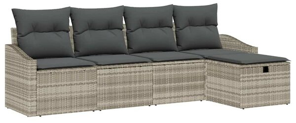 Kerti Kanapé Szett 5 pcs Világosszürke 233 x 117 x 85 cm