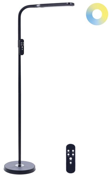 LED állólámpa ARIES Távirányítóval Dimmer funkcióval Fém Fekete