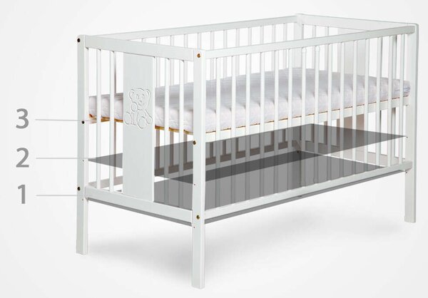 Klups Szafari/Zsiráf kiságy 60x120, fehér