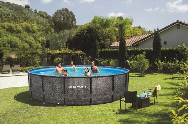 Marimex Florida 366x99cm rattan mintás Fémvázas medence (10340213) - szürke