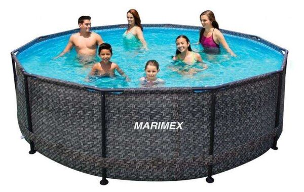 Marimex Florida 366x99cm rattan mintás Fémvázas medence (10340213) - szürke