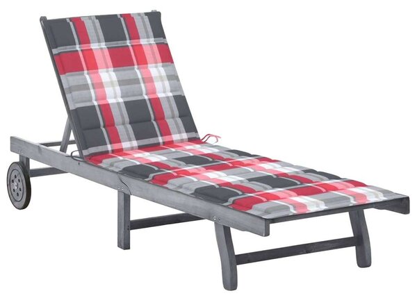 VidaXL Akácfa Napozóágy - 200cm - Szürke