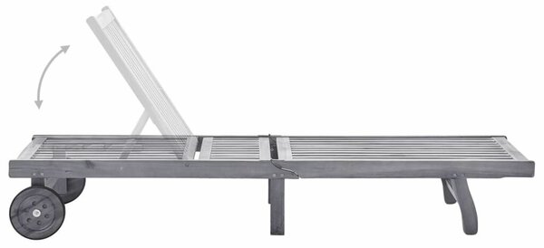 VidaXL Akácfa Napozóágy - 200cm - Szürke