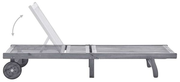 VidaXL Akácfa Napozóágy - Szürke - 200cm