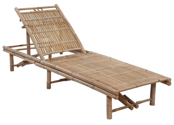 VidaXL Bambusz Napozóágy - 200cm - Bordó Párnával