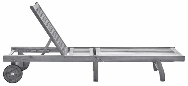 VidaXL Akácfa Napozóágy - 200cm, Szürke
