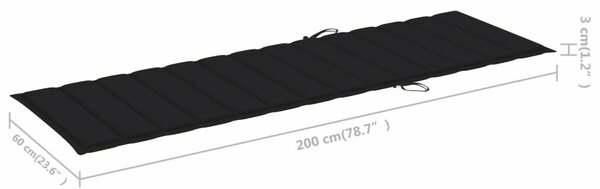 VidaXL Akácfa Napozóágy - 200cm - Szürke