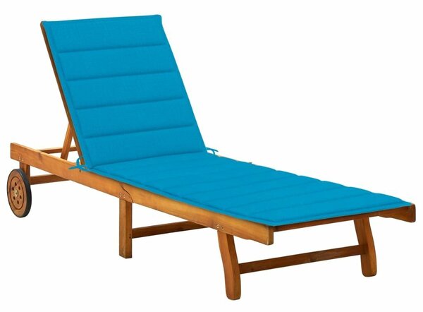 VidaXL Akácfa Napozóágy - Kék Párna - 200cm