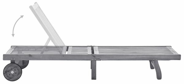 VidaXL Akácfa Napozóágy - 200cm, Szürke