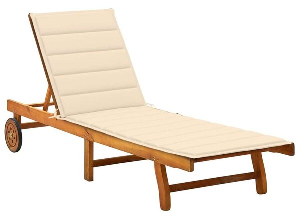 VidaXL Akácfa Napozóágy - 200cm - Párnával