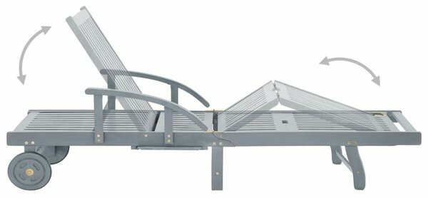VidaXL Akácfa Napozóágy - 200cm - Szürke