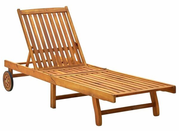 VidaXL Akácfa Napozóágy - 200cm - Piros Párnával