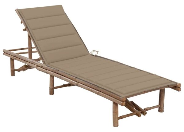 VidaXL Bambusz Napozóágy - 200cm - Párnával