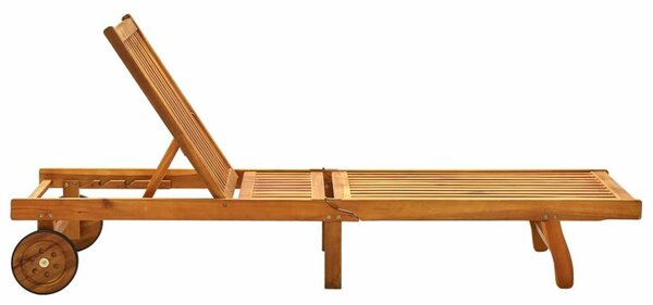 VidaXL Akácfa Napozóágy - 200cm - Piros Párnával