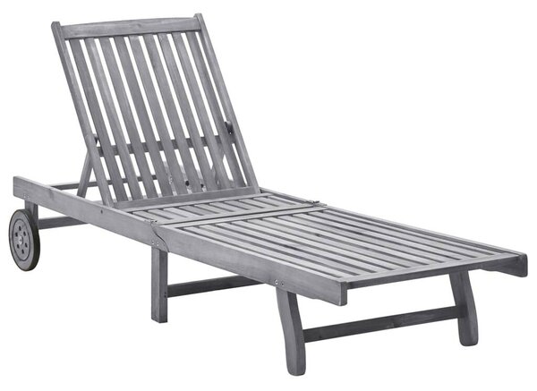 VidaXL Akácfa Napozóágy - Szürke - 199cm