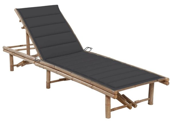 VidaXL Bambusz Napozóágy - 200cm - Párnával