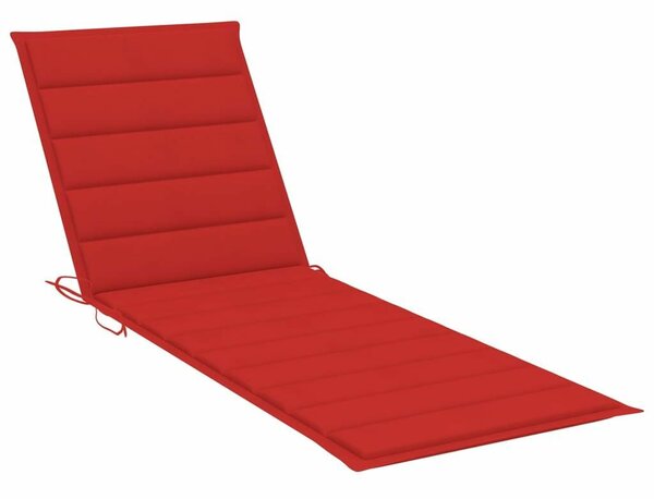 VidaXL Akácfa Napozóágy - 200cm - Piros Párnával