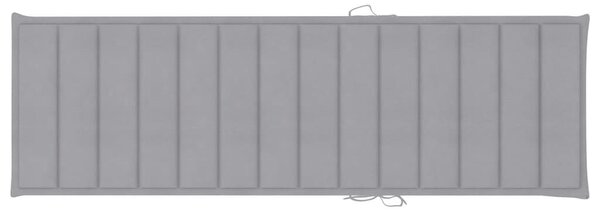 VidaXL Akácfa Napozóágy - 200cm - Szürke Párnával