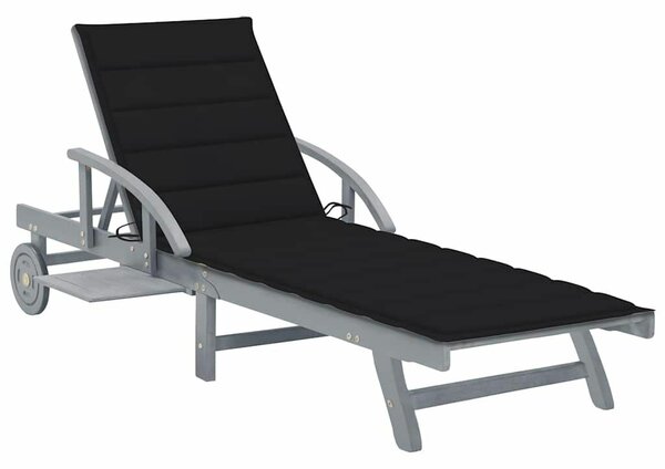 VidaXL Akácfa Napozóágy - 200cm - Szürke