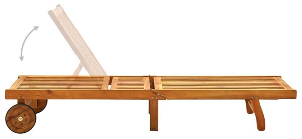 VidaXL Akácfa Napozóágy Párnával - 200cm
