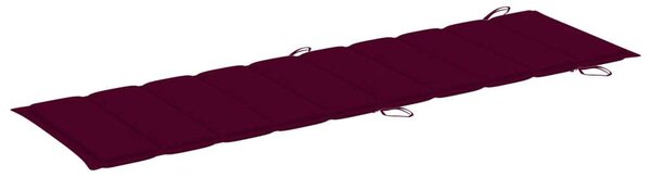 VidaXL Akácfa Napozóágy - 184cm - Bordó Párnával
