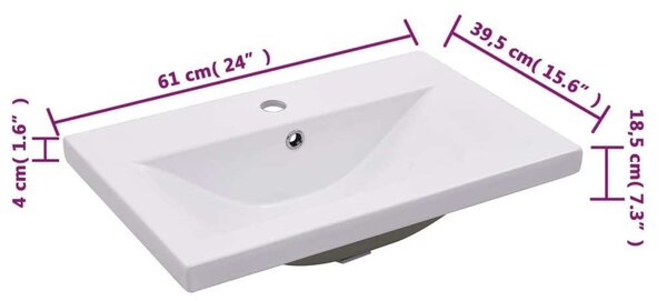 VidaXL Fürdőszoba Bútorszett - Fehér - 60cm