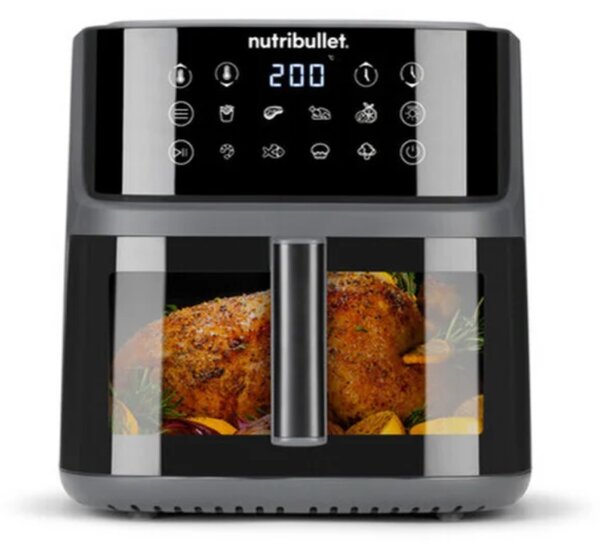 Nutribullet CrispLite Vision Forrólevegős sütő 8L 2000W Sötétszürke