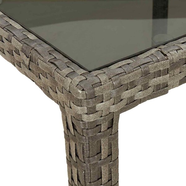 Kerti Asztal Szürke 150 x 90 x 75 cm polirattan