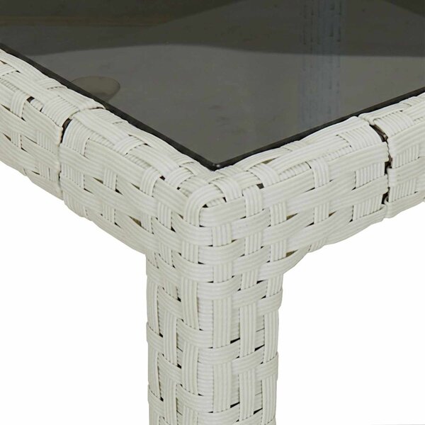 Kerti Asztal Fehér 90 x 90 x 75 cm polirattan