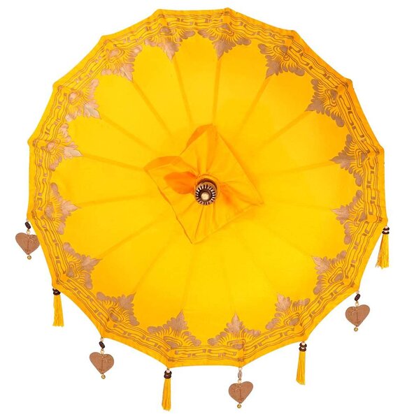 Balinéz Napernyő 125 x 125 x 260 cm Pamut Kerek Sárga