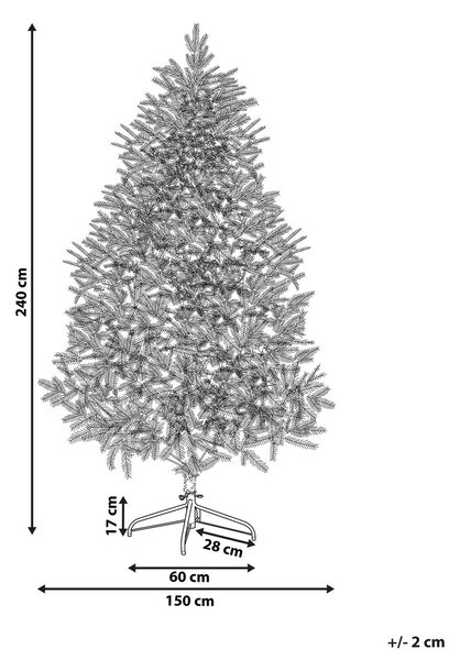 Karácsonyfa műhóval BASSIE 240 cm Fehér