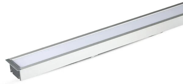 V-TAC ezüst 7 cm széles süllyeszthető lineáris LED lámpa 121cm 40W természetes fehér - SKU 21380
