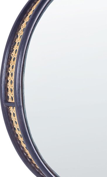 Falitükör DAKSA 60 cm 60 cm Rattan Fekete
