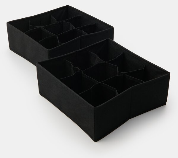 Sinsay - Szett rendezőkkel és rekeszekkel 2 pack - fekete