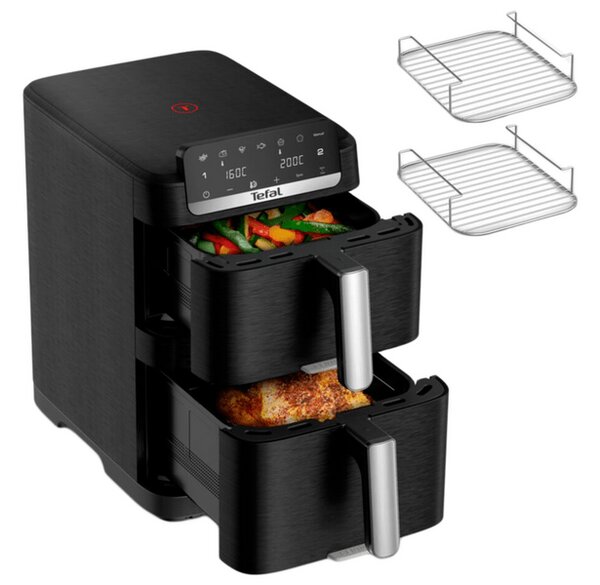Tefal EY7568E0 Easy Fry Crispy Stack Airfryer, fekete