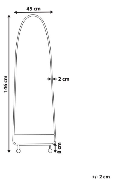 Falitükör PARNAY 45 cm 146 cm Fém Olivazöld