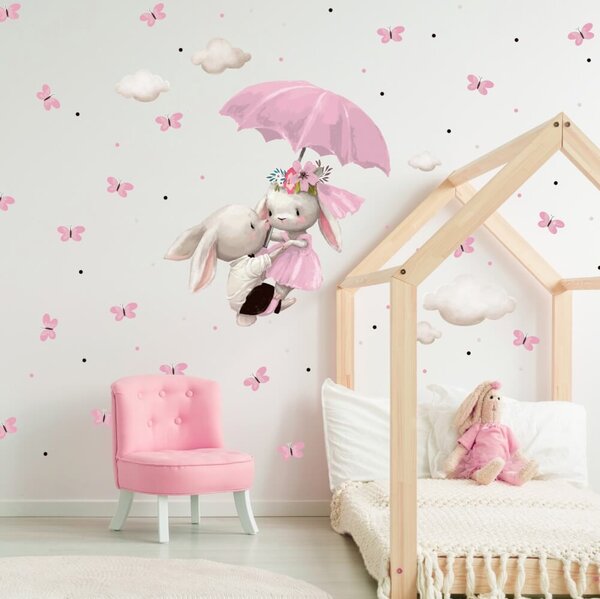 Falmatrica - Rózsaszín esernyőn repülő nyuszik