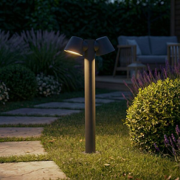 Kültéri Lámpa Lindby, Ileyna, dimmable, Szürke, Terasz, Alumínium, Modern
