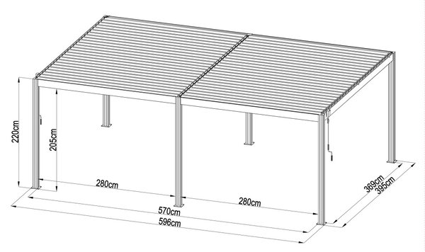 G21 Austin Premium 6x4 m bioklimatikus pergola, antracit alumínium