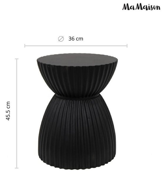 MaMaison Turno 36 kisasztal MDF fekete függőleges bordázattal