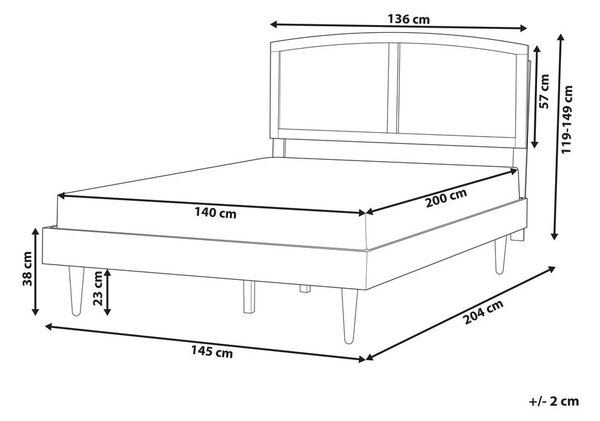 Ágy Rattan VARZY 140 x 200 cm Barna