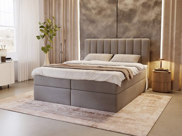 MAGIC kárpitozott boxspring ágy - szürke Méret: 180x200