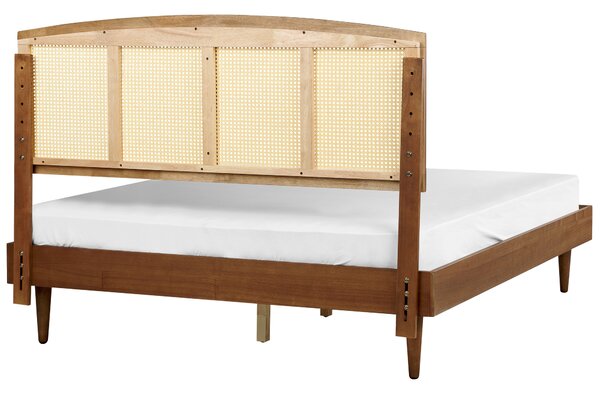 Ágy Rattan VARZY 160 x 200 cm Barna