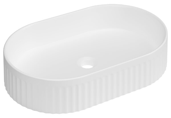 Invena Glamour Trend, ovális pultra szerelhető mosdó 500x325x122 mm, fényes fehér, INV-CE-63-W01-L