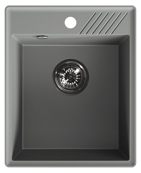 Laveo Hub, 1 rekeszes gránit mosogató 394x485x204 mm, sötétszürke (Volcano), LAV-SPH_V10Y
