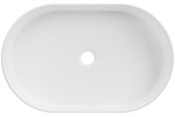 Invena Glamour Trend, ovális pultra szerelhető mosdó 500x325x122 mm, fényes fehér, INV-CE-63-W01-L