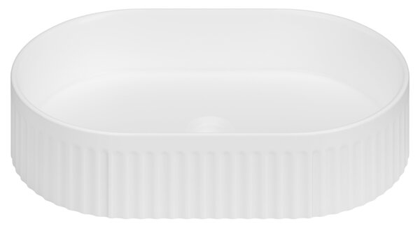 Invena Glamour Trend, ovális pultra szerelhető mosdó 500x325x122 mm, fényes fehér, INV-CE-63-W01-L